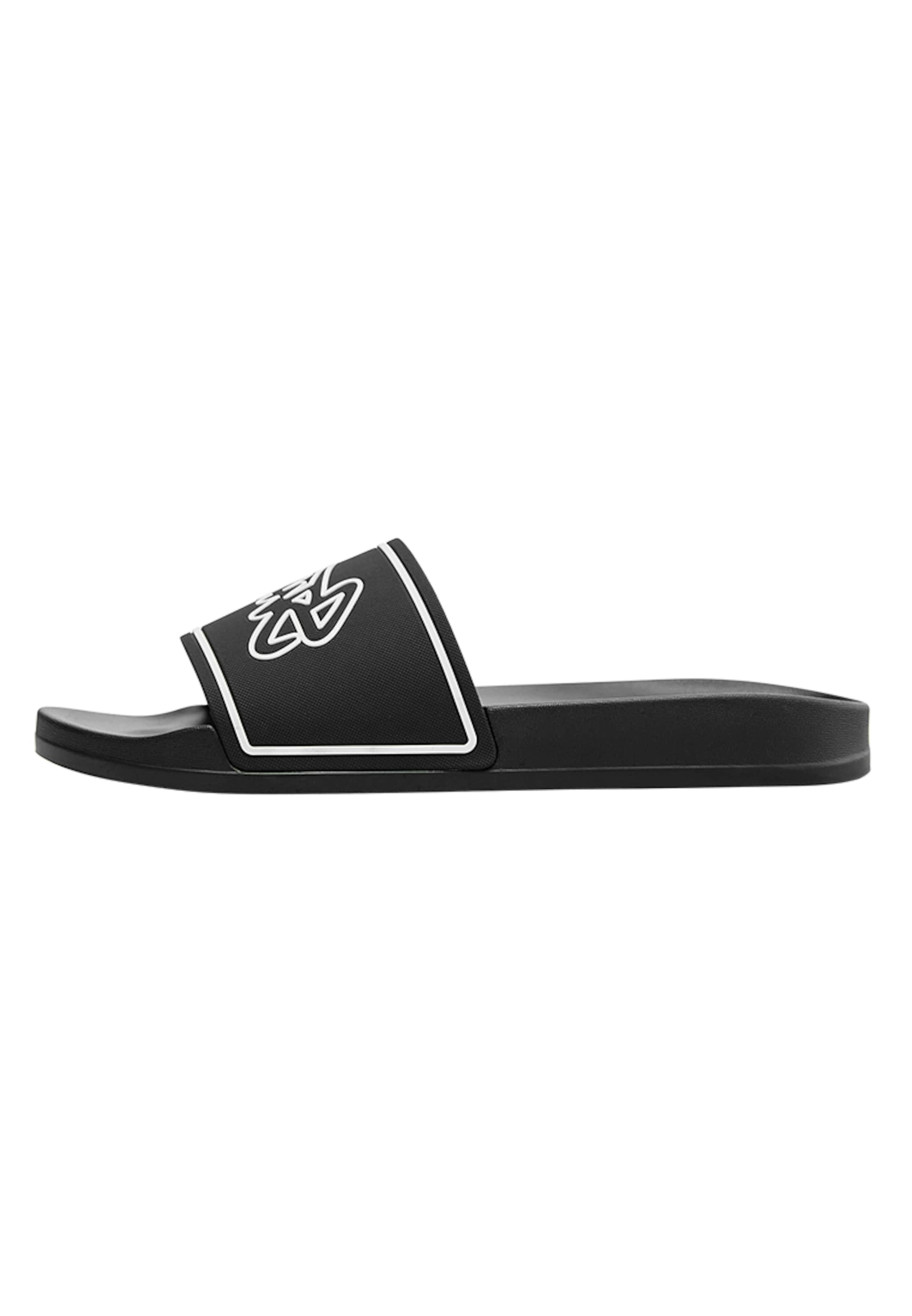 Pull&Bear Pantolette 'STWD' in Schwarz