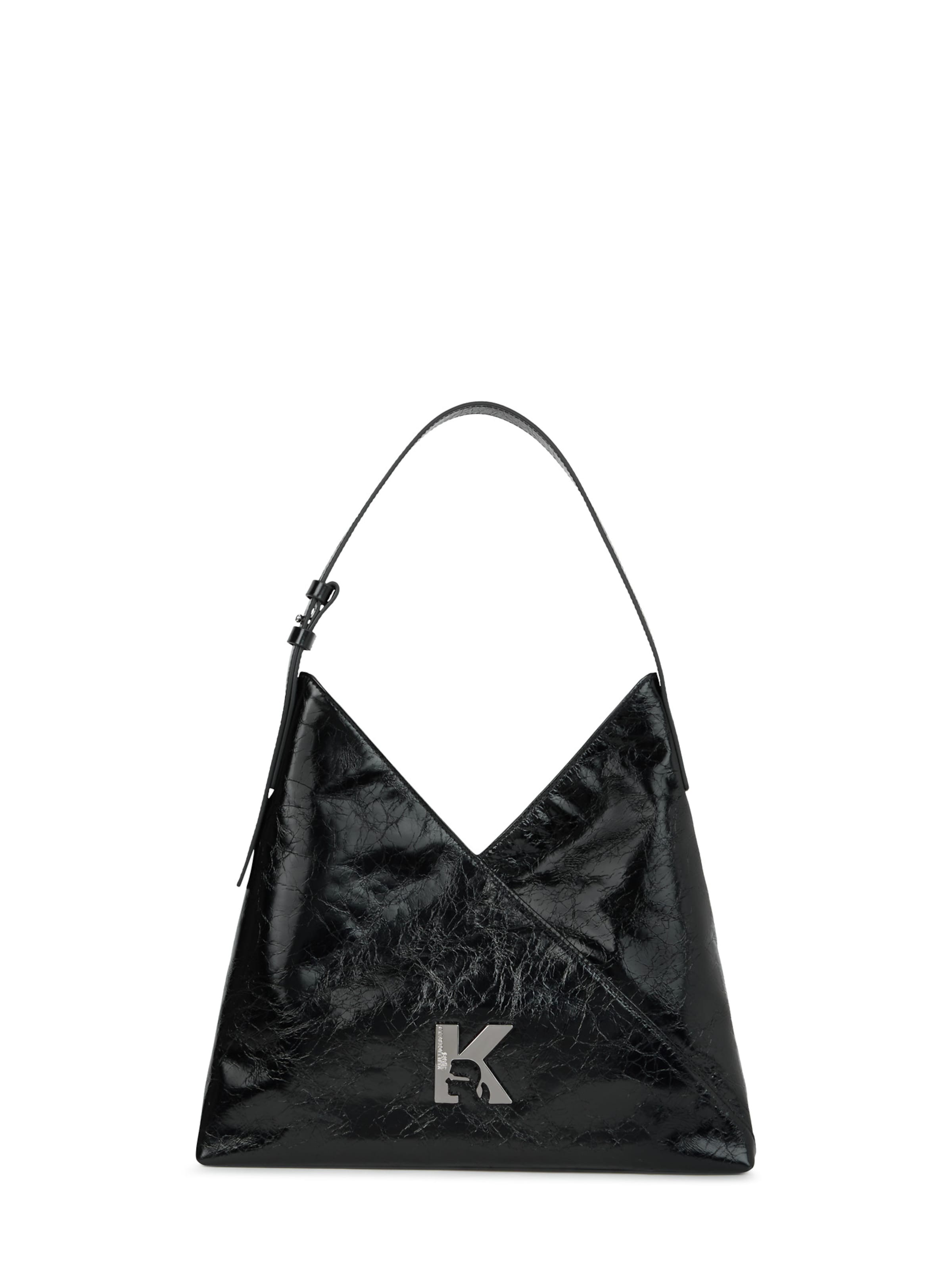 KARL LAGERFELD JEANS Pouch ' Geo Hochglänzende Tote Bag ' in Black: front