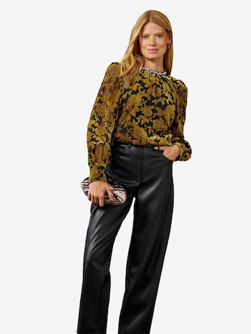 love & roses Blouse in Geel: voorkant