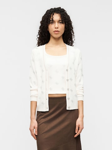 GUESS Πλεκτή ζακέτα σε μπεζ: μπροστά