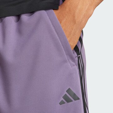 ADIDAS PERFORMANCE Regular Workout Pants 'Train Essentials Piqué 3-Streifen' in Purple