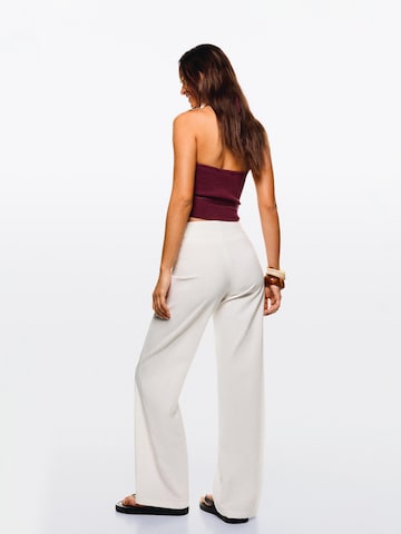 Bershka Wide leg Pantalon in Wit