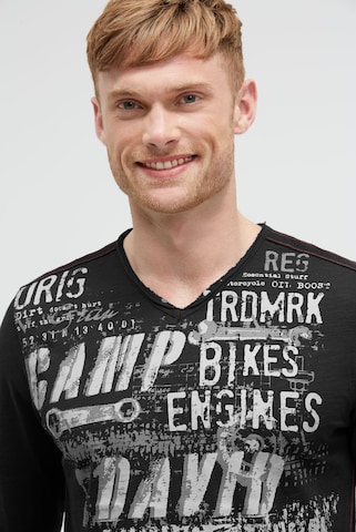 CAMP DAVID Shirt in Black: front