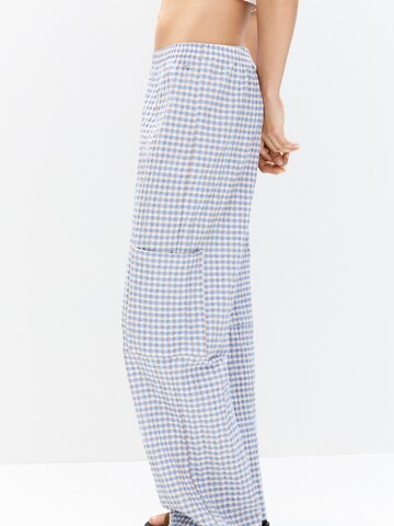 Pull&Bear Wide leg Trousers in Blue