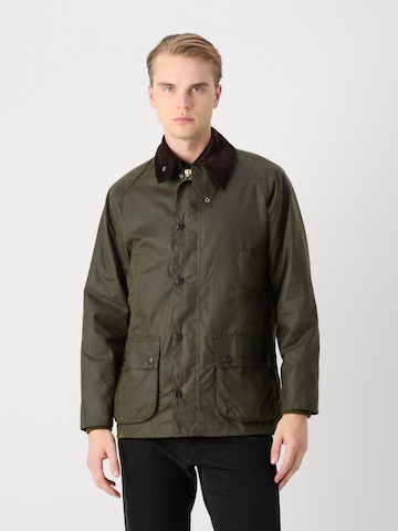 Barbour Φθινοπωρινό και ανοιξιάτικο μπουφάν 'Bedale Wax Archive' σε πράσινο: μπροστά