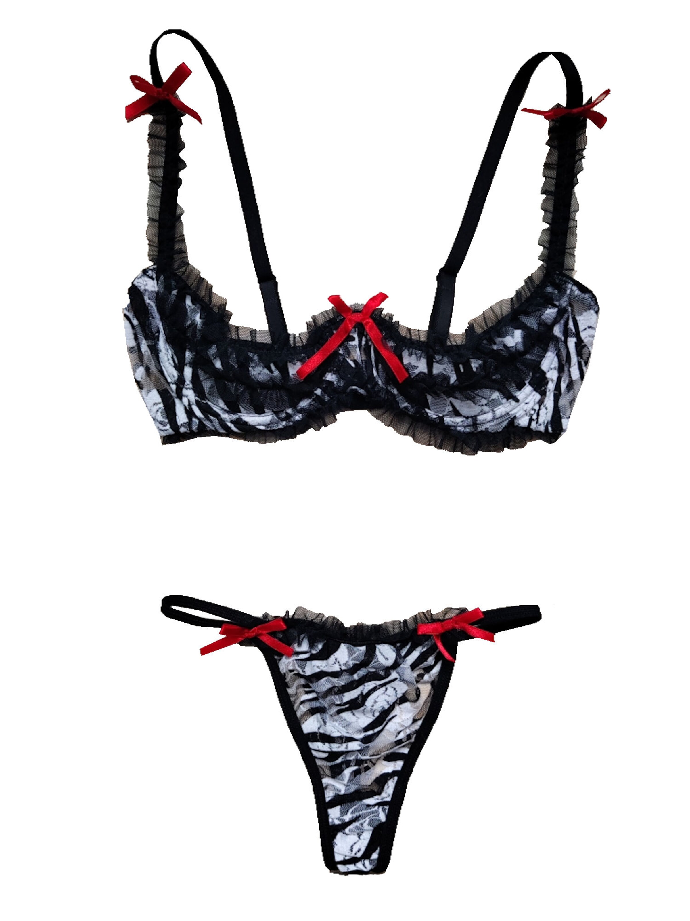 PASSION Negligée 'Aida Set'‌ in Schwarz: Vorderseite