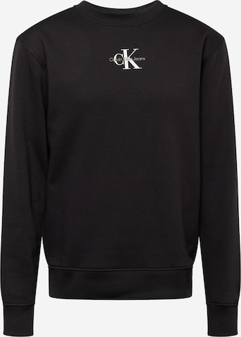 Sweat-shirt Calvin Klein Jeans en noir : devant