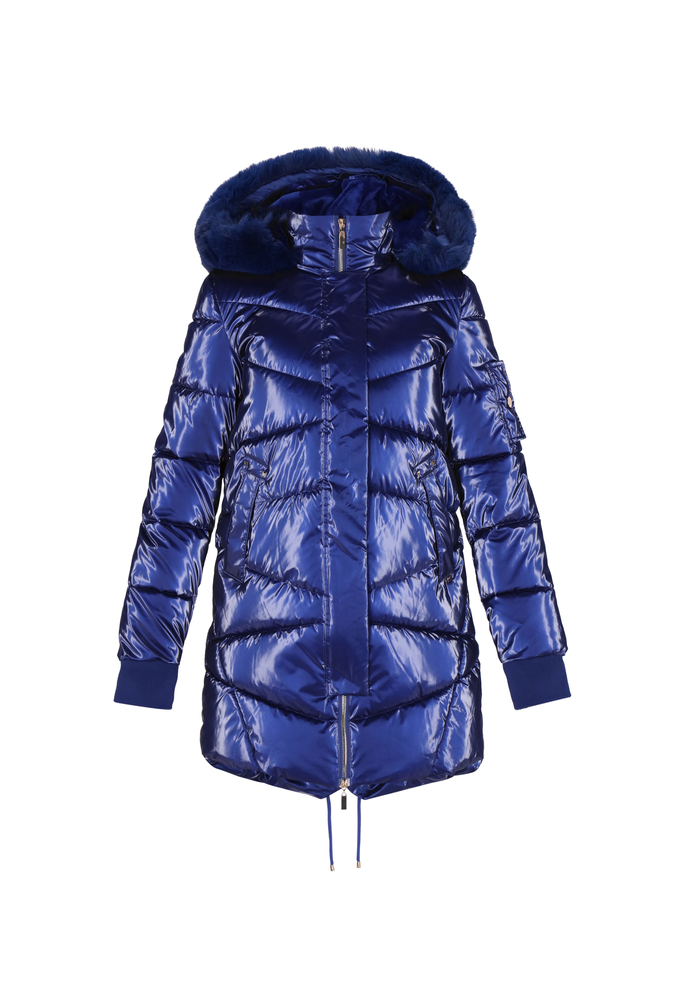 faina - Sobretudo de inverno em azul: frente