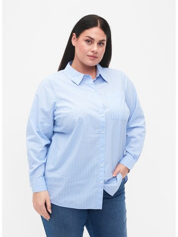 Zizzi Blouse 'VKAMMI' in Blauw: voorkant