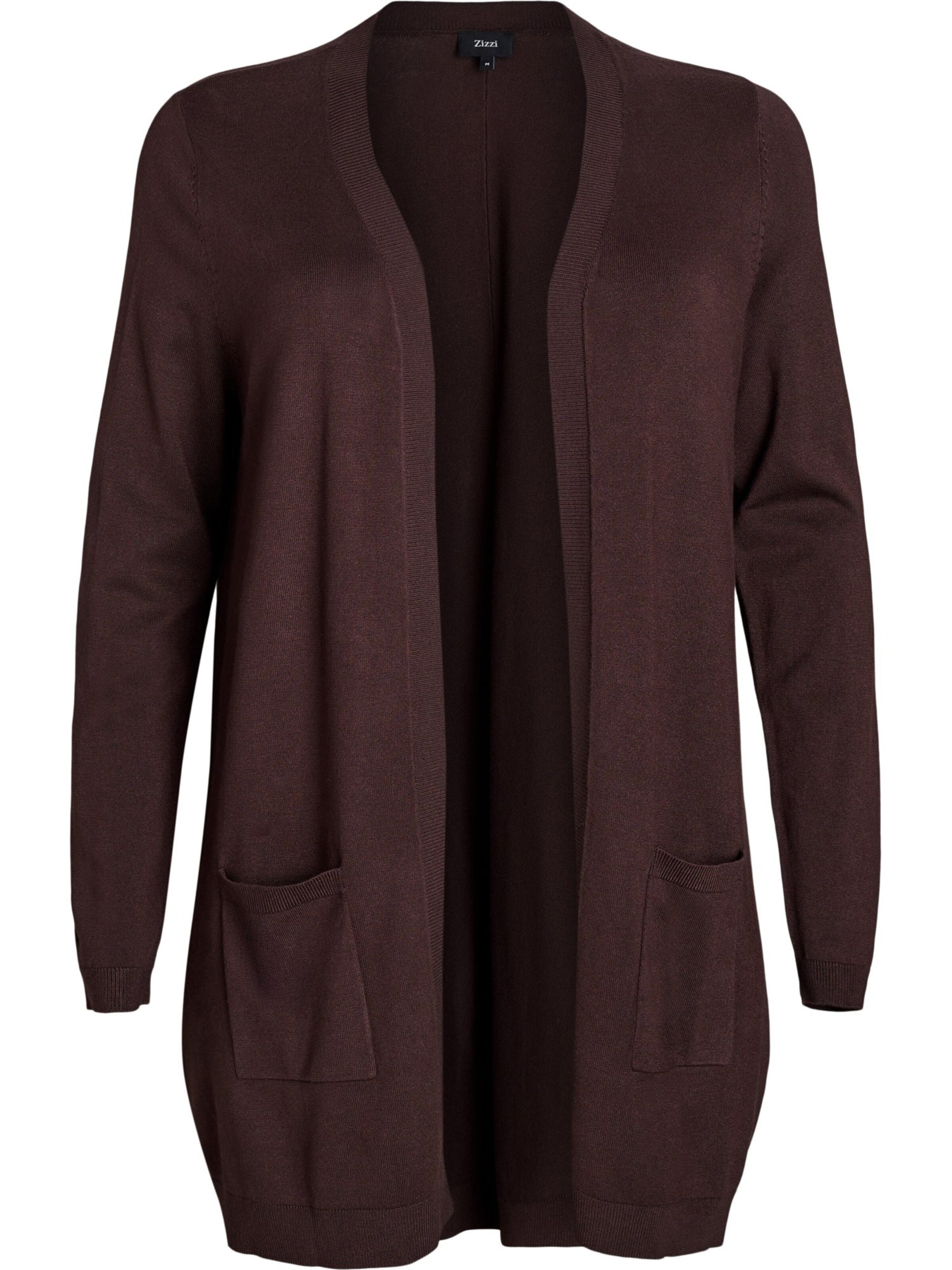 Zizzi Cardigan 'MCARRIE' i brun: forside