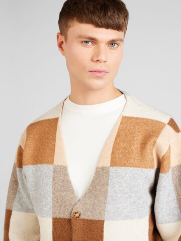 TOPMAN Knit Cardigan in Brown