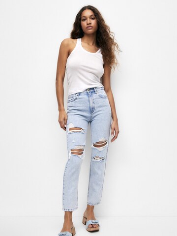 Pull&Bear Regular Jeans in Blau: Vorderseite