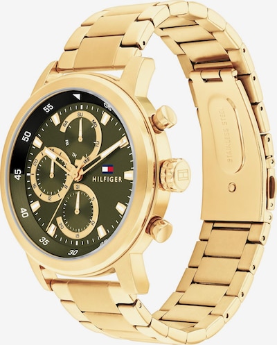 TOMMY HILFIGER Analoginen kello 'Rocky' värissä kulta / oliivi, Tuotenäkymä