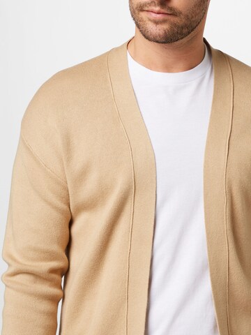 SELECTED HOMME Knit Cardigan 'RODGER' in Beige