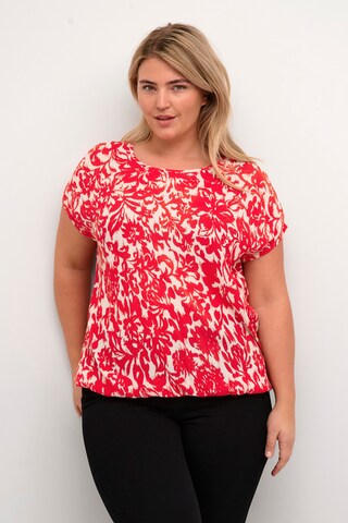 Camicia da donna 'Ella' di KAFFE CURVE in rosso: frontale