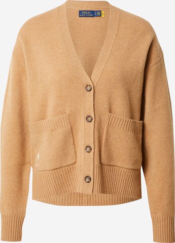 Polo Ralph Lauren Knit Cardigan in Brown: front