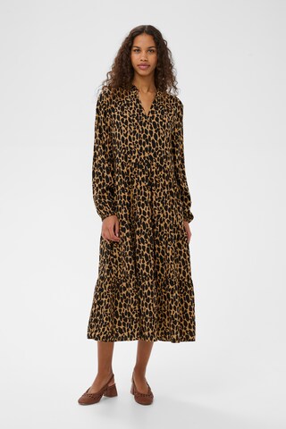 SAINT TROPEZ Jurk 'Eda' in Bruin: voorkant