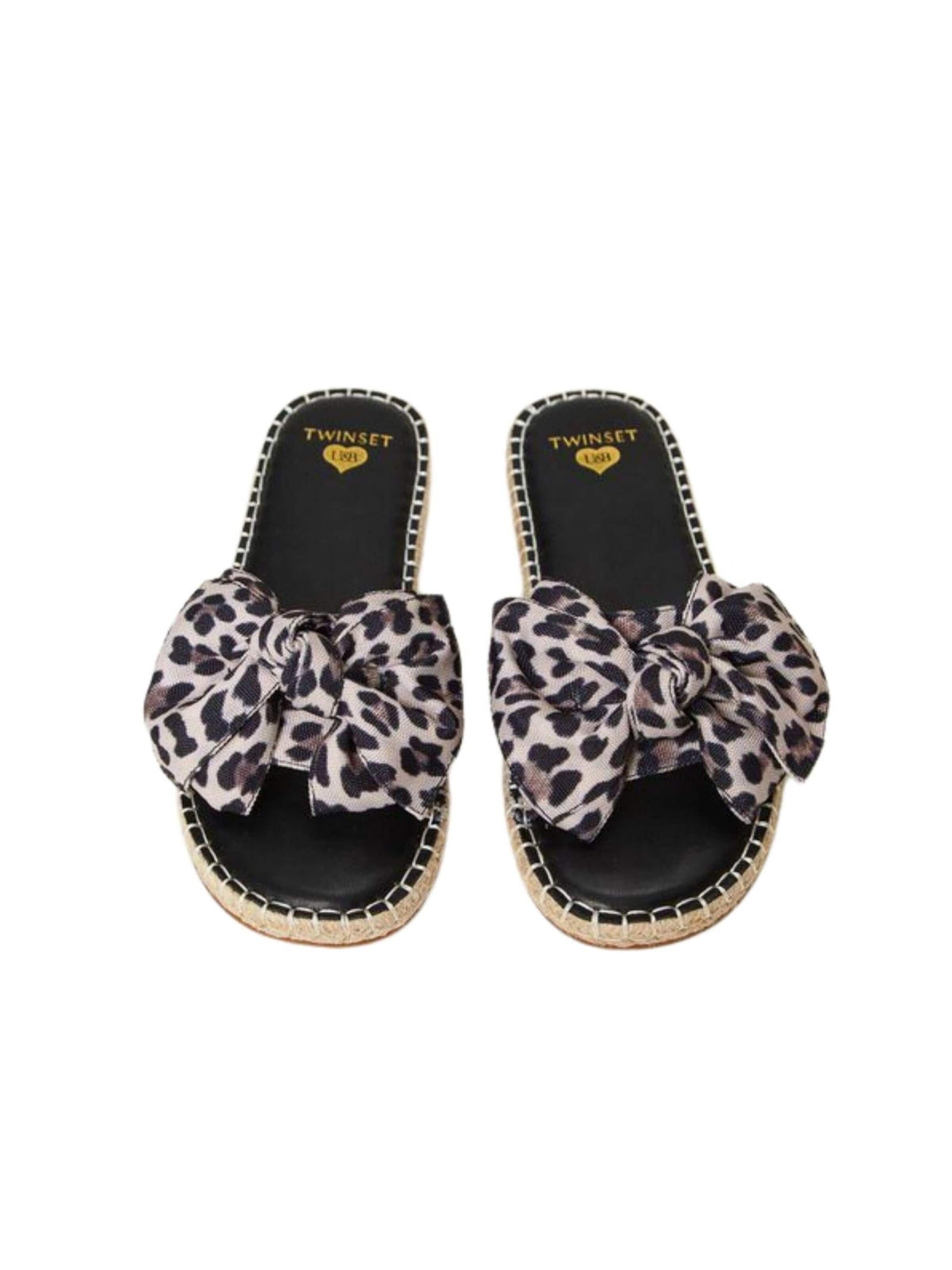Twinset Pantolette 'Slide sandals with bow' i brun