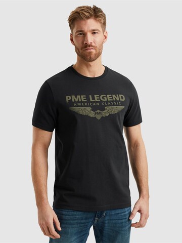PME Legend T-shirt 'PME LEGEND - T-shirt with logo' i svart: framsida