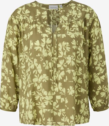 comma casual identity Blouse in Groen: voorkant