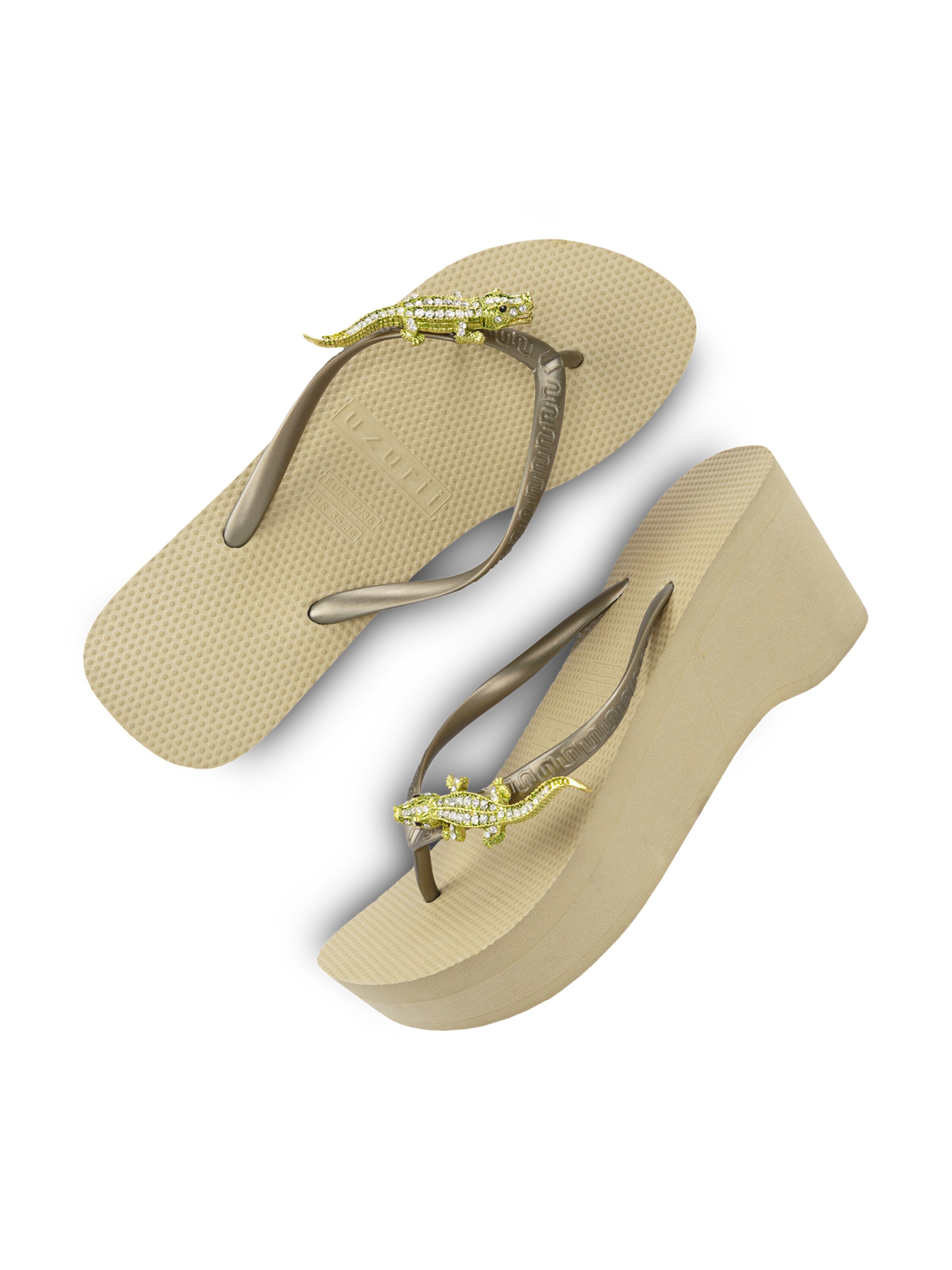 Uzurii Luxury Footwear Slipper 'Crocodile'‌ in Gold