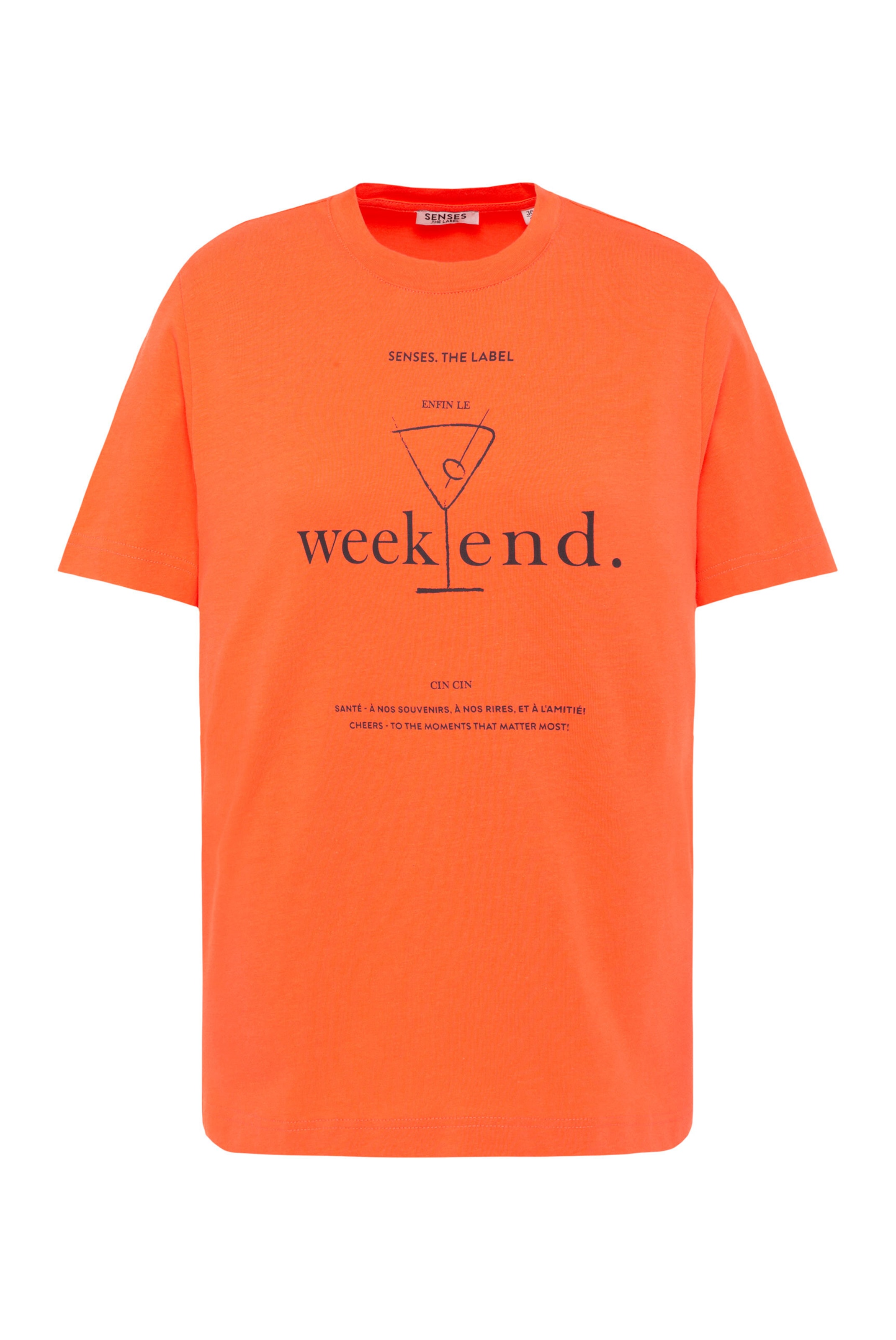 SENSES.THE LABEL T-Shirt mit Artwork in Orange: Vorderseite
