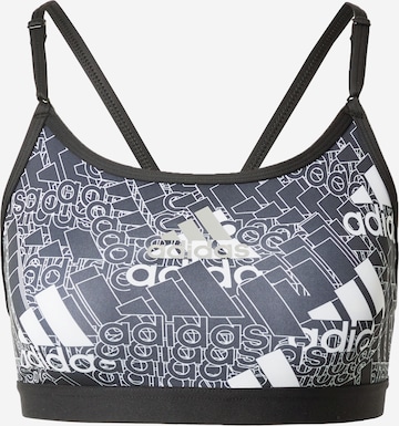 ADIDAS SPORTSWEAR Bustier Sport-BH 'Aeroreact Light-Support Printed' in Schwarz: predná strana