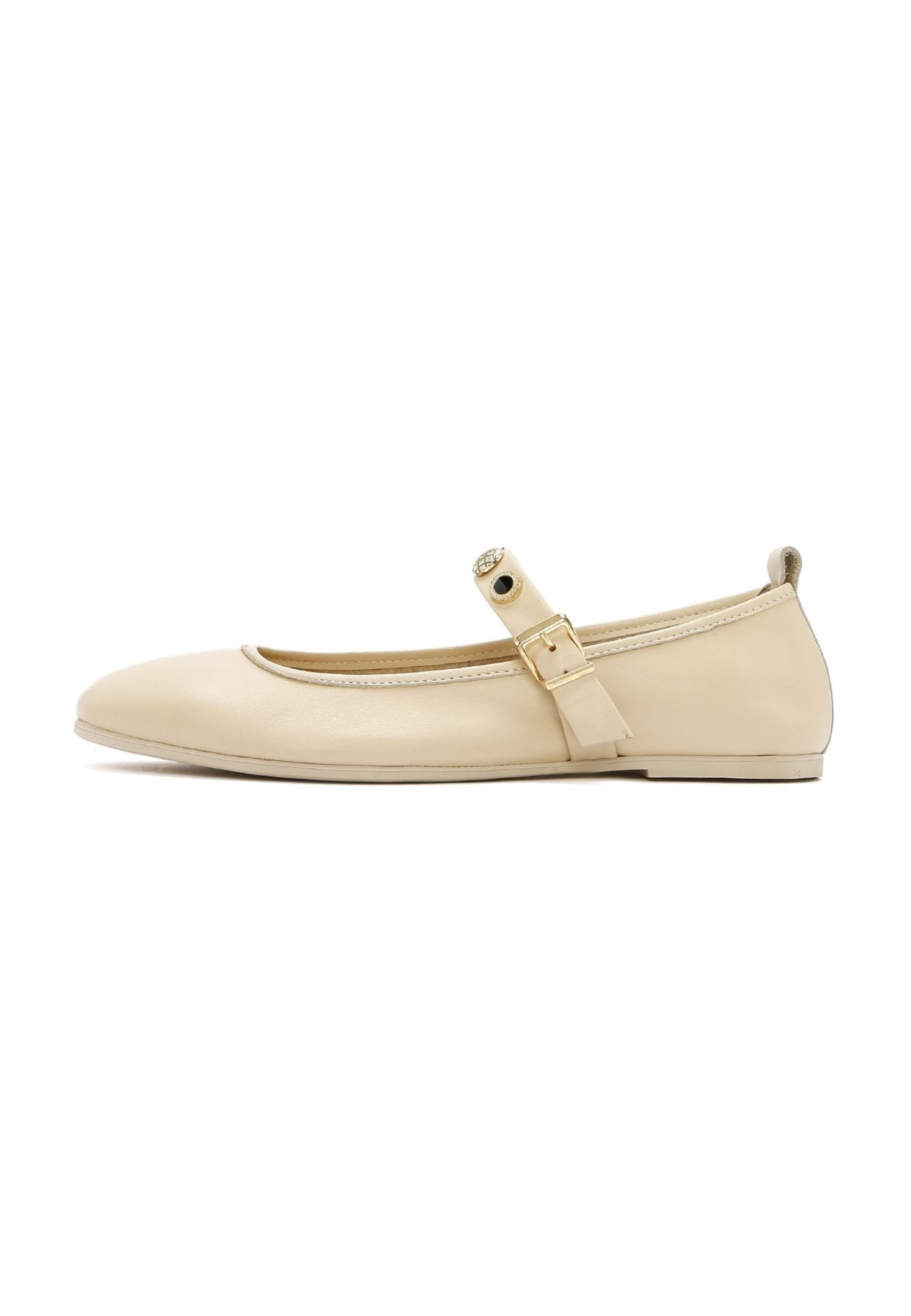 Derimod Riemchenballerina in Beige: Vorderseite