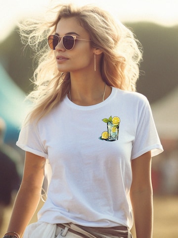 MAKAYA Shirt 'Gin Tonic' in White: front