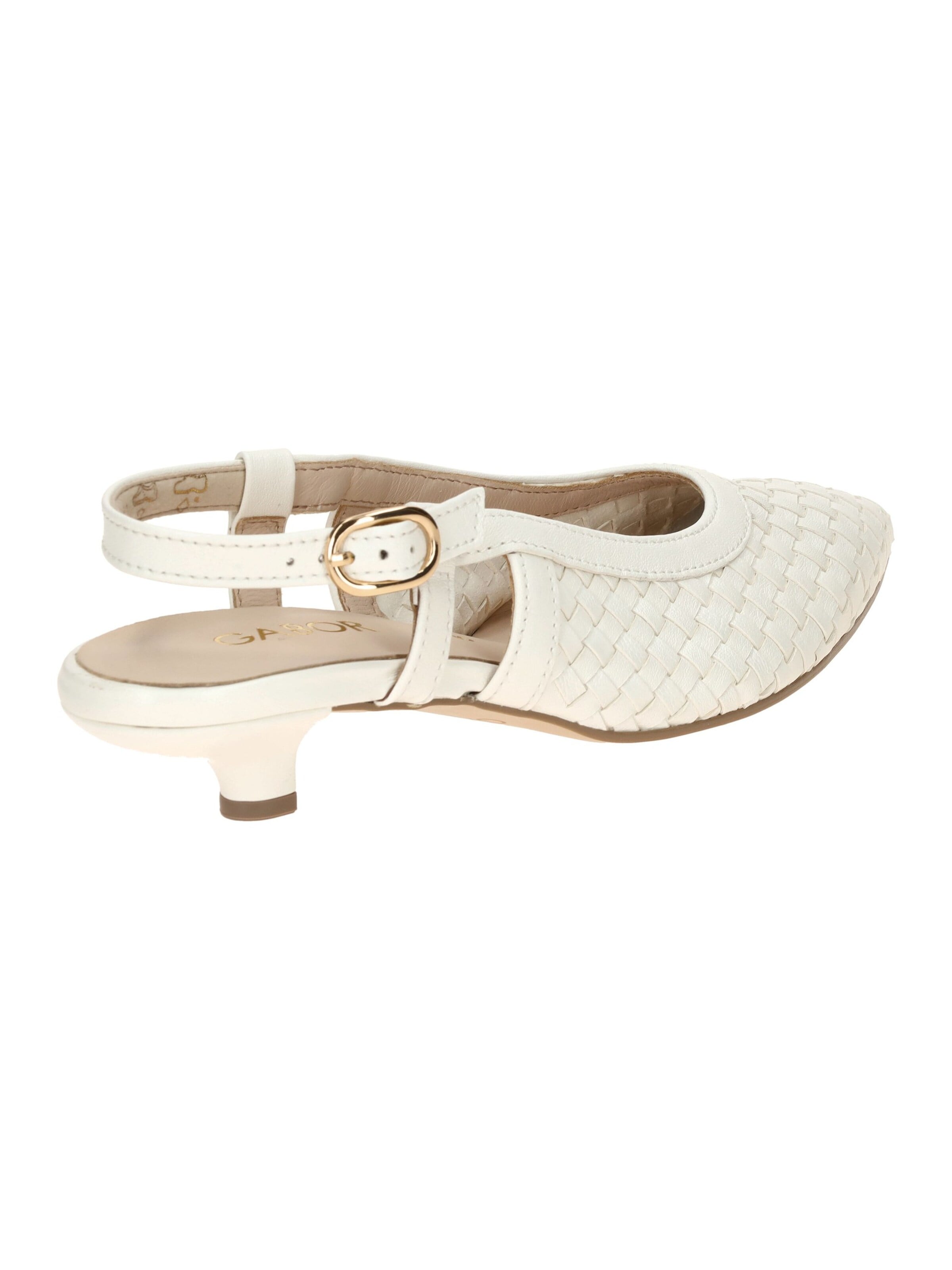 GABOR Slingback Pumps 'Flecht' in White
