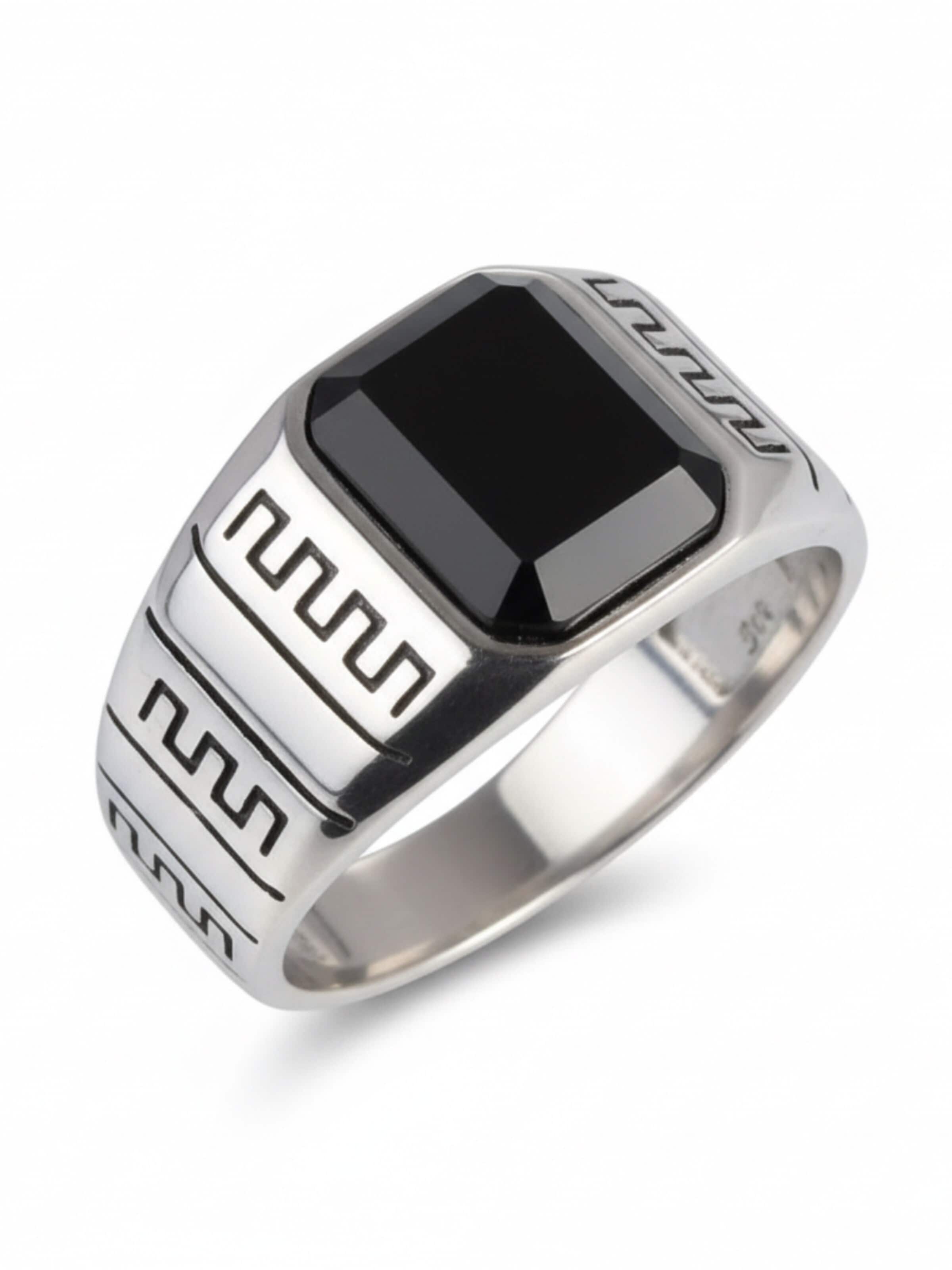 Eternal Ring 'Onyx'‌‌‌‌‌ in Silber: Vorderseite