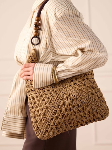 MANFIELD Shoulder Bag in Beige: front