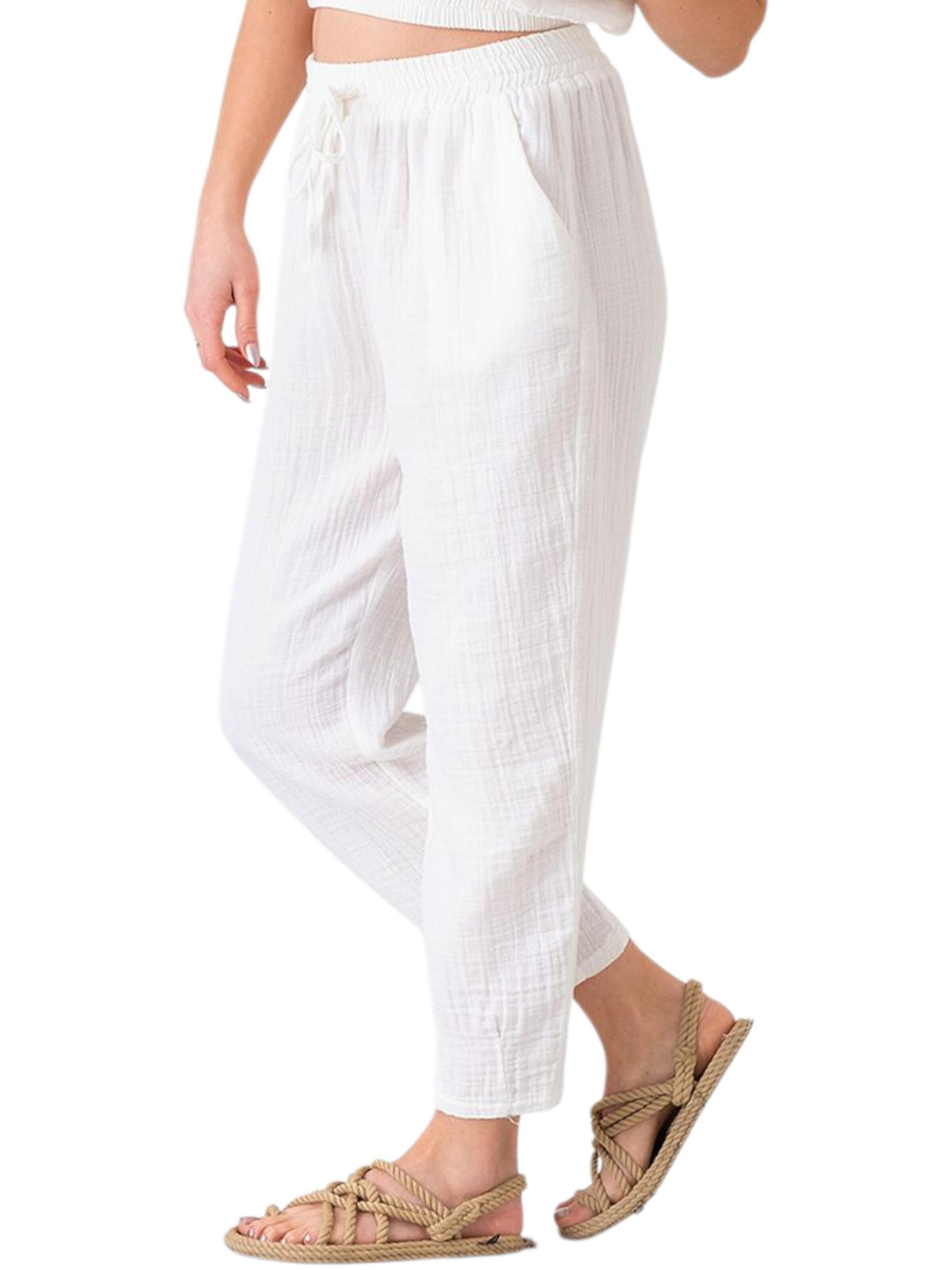 WENOR Wide Leg Bukser 'Eluna' i hvid