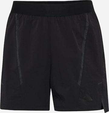 ADIDAS PERFORMANCE Regular Workout Pants in Black: front