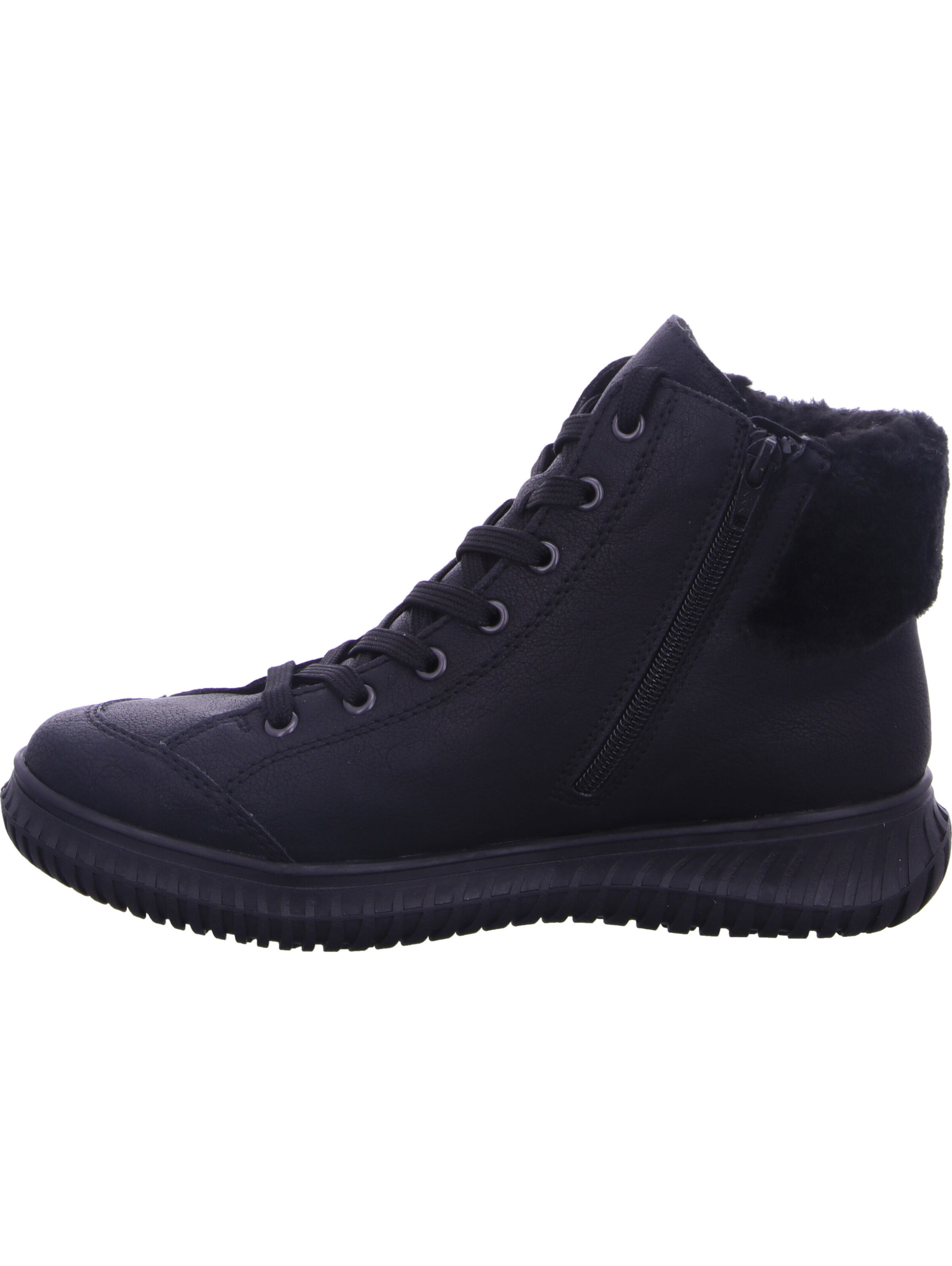 Rieker Lace-Up Ankle Boots in Black