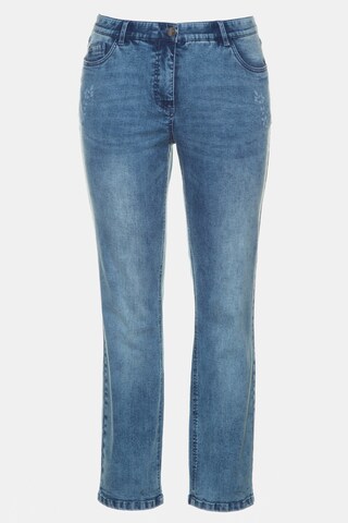 Ulla Popken Slimfit Jeans in Blauw: voorkant