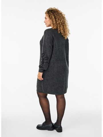 Zizzi Pletena obleka 'Malva' | siva barva