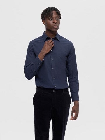 zils SELECTED HOMME Slim fit Krekls 'SOHO': no priekšpuses