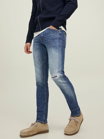 Coupe slim Jean 'Glenn' JACK & JONES en bleu : devant