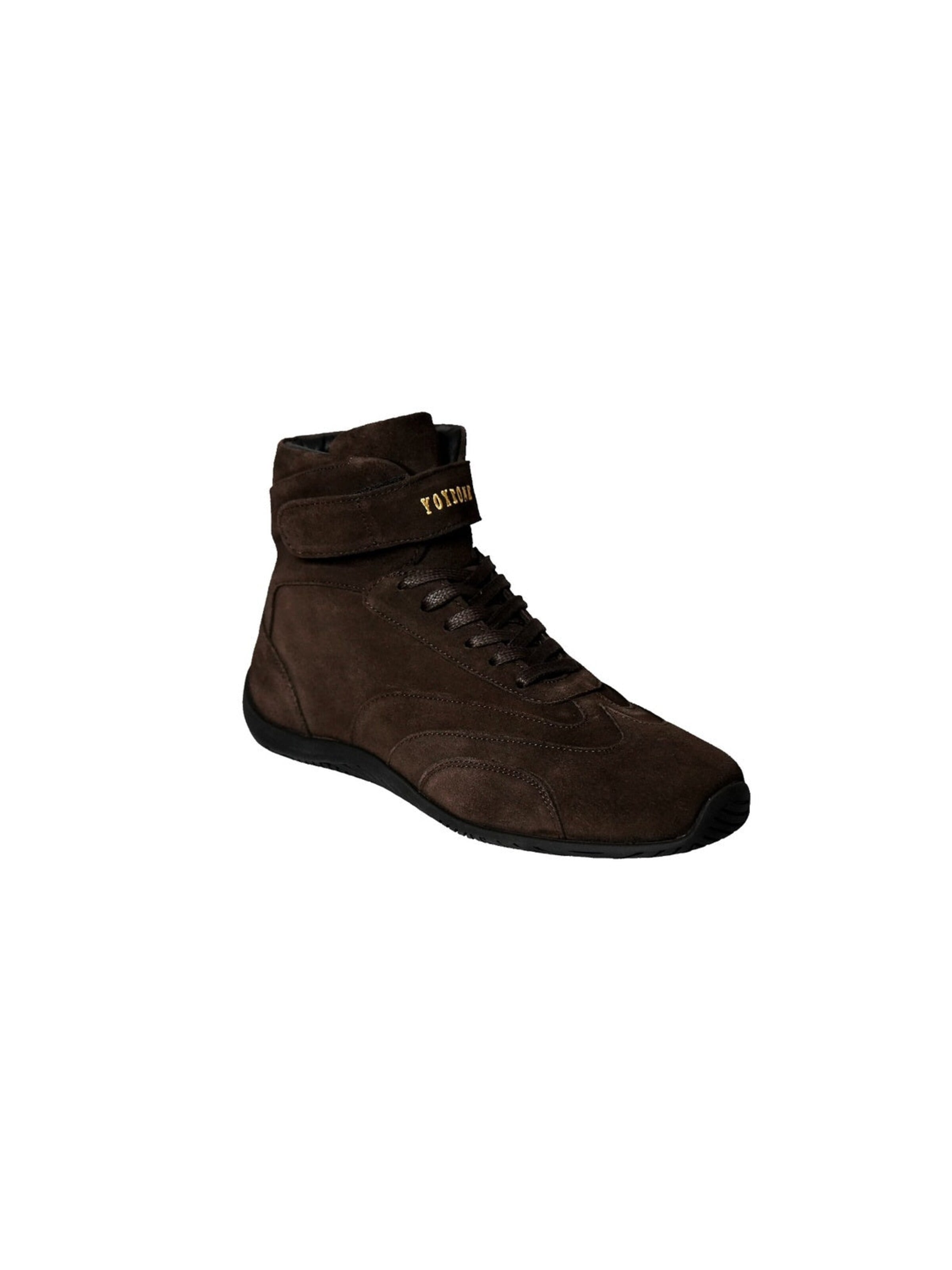 Sneaker alta 'Senna' di Yoxeone in marrone: frontale