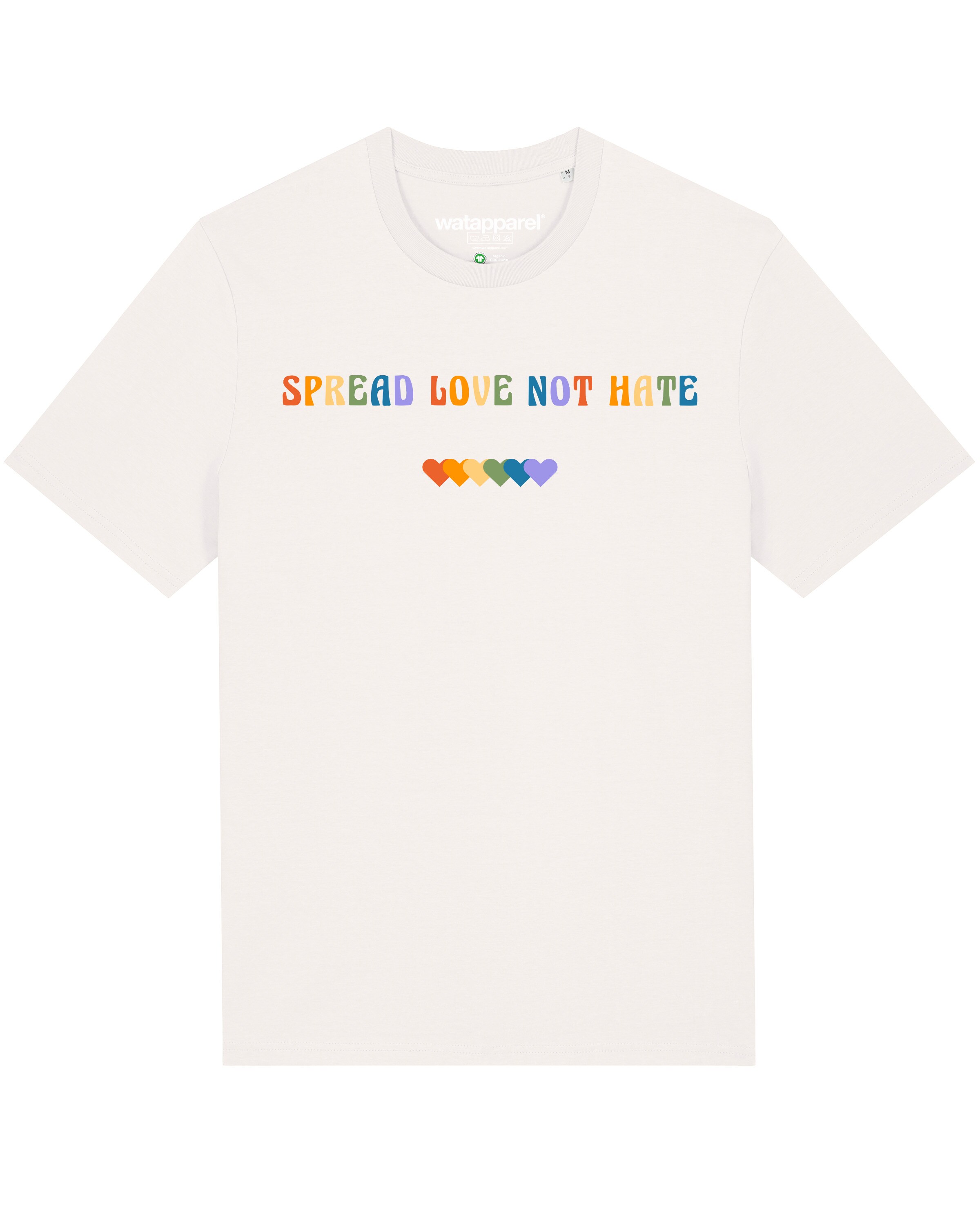 T-Shirt 'Spread Love not Hate' Watapparel en blanc : devant