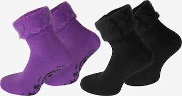 Chaussettes normani en violet : devant