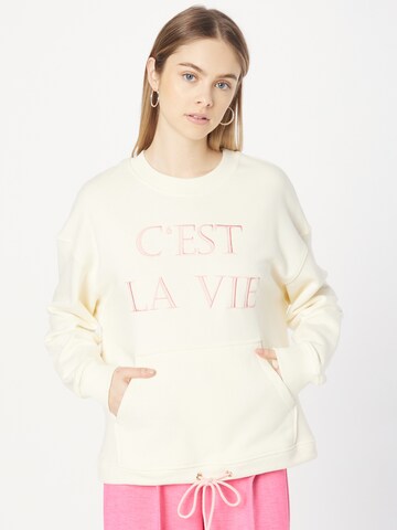 Sweat-shirt Rich & Royal en blanc : devant