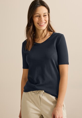 CECIL Basic V-Neck T-Shirt in Blau: Vorderseite