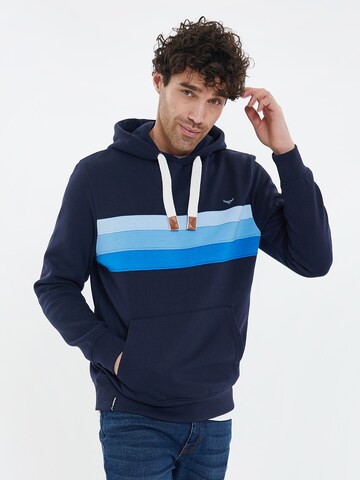 Sweat-shirt Threadbare en bleu : devant