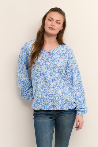 Cream Blouse 'Vimma' in Blue: front