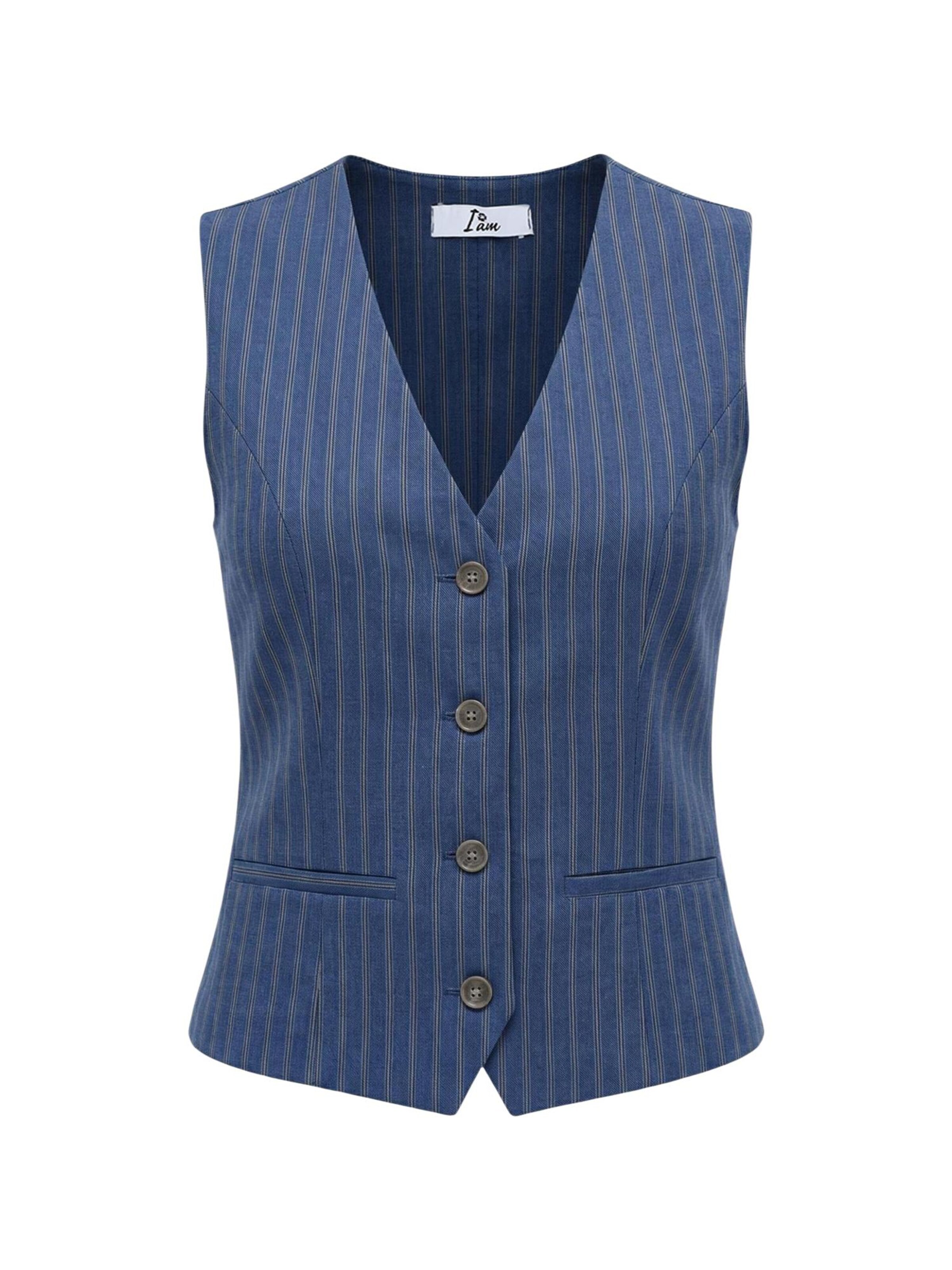 I AM Suit vest 'Gilet Gessato 95105' in Blue: front