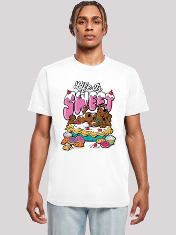 T-Shirt 'Life Is Sweet' F4NT4STIC en blanc : devant