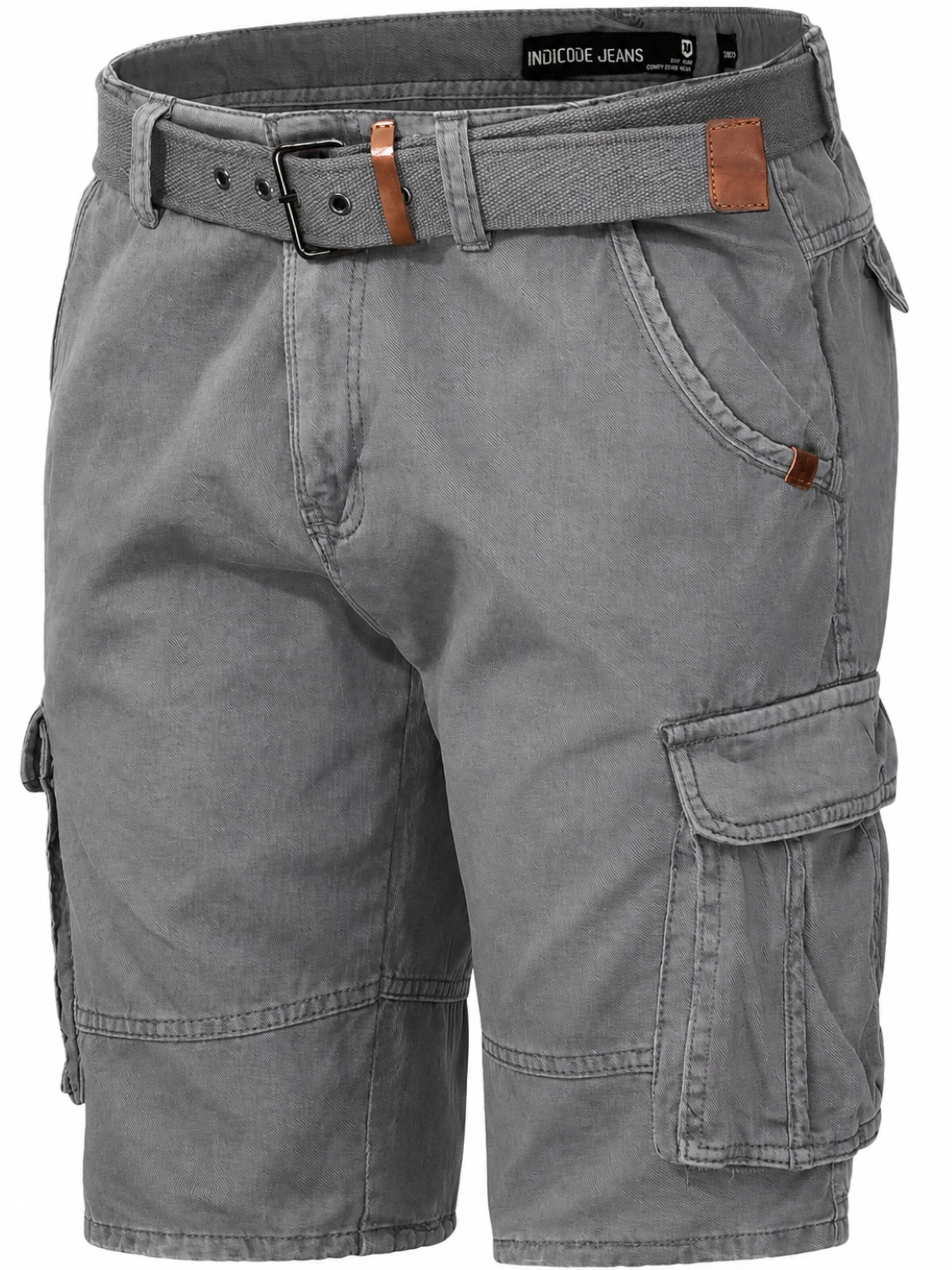 INDICODE - regular Pantalón cargo en gris: frente