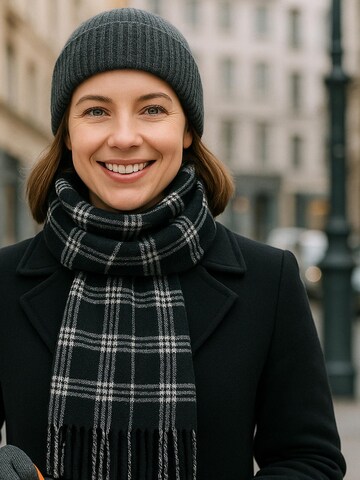 COLLEZIONE ALESSANDRO Scarf 'Karol' in Black: front